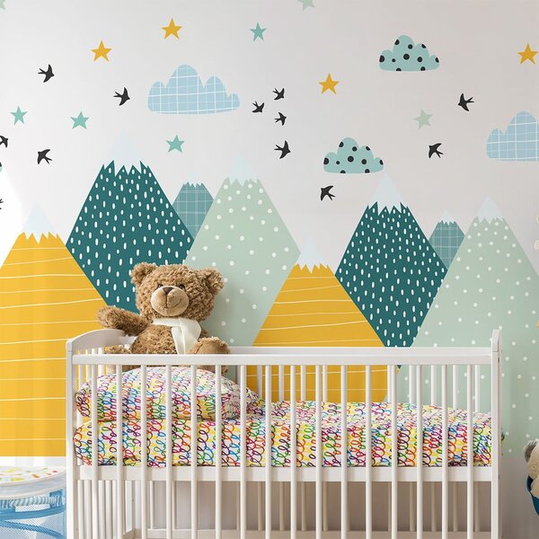 Stenska nalepka Ambiance Giant Kid Sticker Scandinavian Mountains Ziska