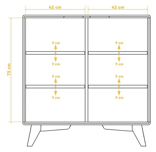 Visoka hrastova komoda 90x92 cm Greg - The Beds