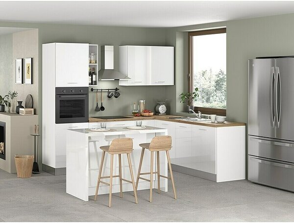 Marinelli Cucine Predsestavljena kotna kuhinja Astrea (Š x G: 250 x 160 cm, Z električnimi napravami, Umivalnik desno)