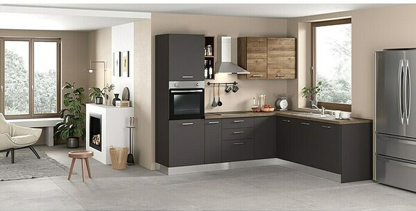 Marinelli Cucine Predsestavljena kotna kuhinja Vega (Š x G: 250 x 225 cm, Z električnimi napravami, Umivalnik desno)