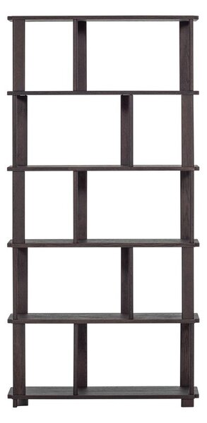 Temno rjav regal iz masivnega hrasta 90x186x30 cm Riss – WOOOD