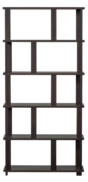 Temno rjav regal iz masivnega hrasta 90x186x30 cm Riss – WOOOD