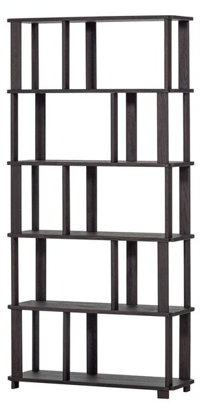 Temno rjav regal iz masivnega hrasta 90x186x30 cm Riss – WOOOD