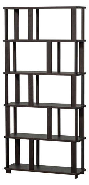Temno rjav regal iz masivnega hrasta 90x186x30 cm Riss – WOOOD