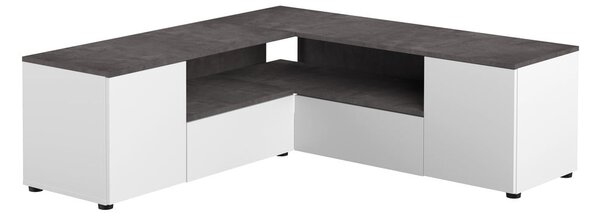 Bela/siva TV omarica v betonskem dekorju 130x46 cm Angle – TemaHome