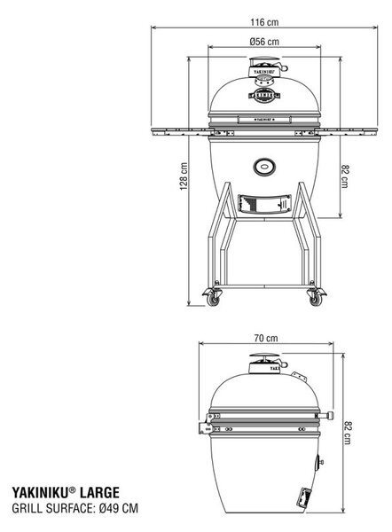 YAKINIKU Large Kamado solo basic keramični žar Ι vgradni Ι 49 cm
