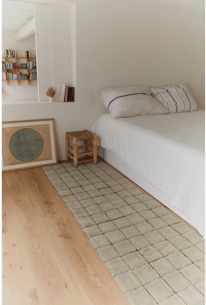 Bež ročno tkan volnen tekač 80x230 cm Mosaic Sandstone – Lorena Canals