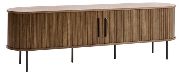 Rjava TV omarica v hrastovem dekorju 180x56x45 cm Nola – Unique Furniture