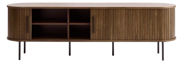 Rjava TV omarica v hrastovem dekorju 180x56x45 cm Nola – Unique Furniture