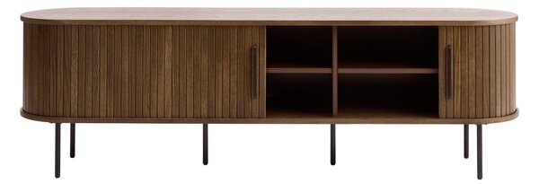 Rjava TV omarica v hrastovem dekorju 180x56x45 cm Nola – Unique Furniture