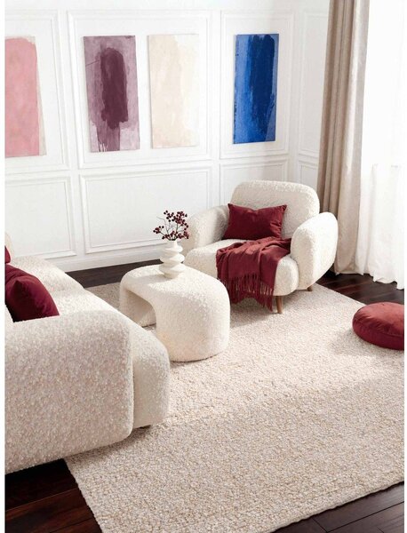 Kremno bela ročno tkana bouclé preproga 200x290 cm Notting Hill Portobello – Ted Baker