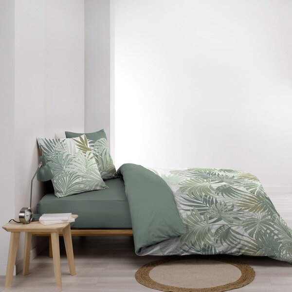 Zelena podaljšana bombažna posteljnina za zakonsko posteljo 240x220 cm Nymea – douceur d'intérieur