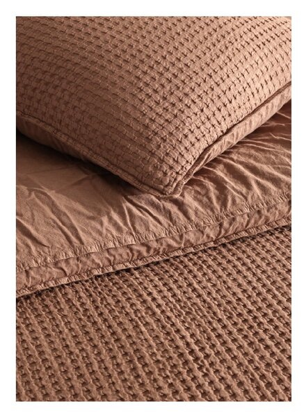 Rjava enojna posteljnina iz renforce bombaža 140x200 cm Waffle Striped – Mila Home Luxury