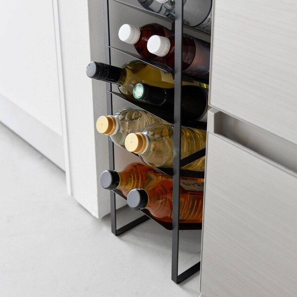 Črno kovinsko držalo za vino za 16 steklenic 20x88,5x19 cm Tower – YAMAZAKI