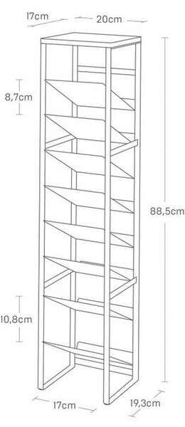 Črno kovinsko držalo za vino za 16 steklenic 20x88,5x19 cm Tower – YAMAZAKI