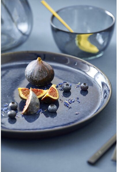 Črno-moder krožnik iz kamenine ø 27 cm Gastro Dark Blue/Black – Bitz