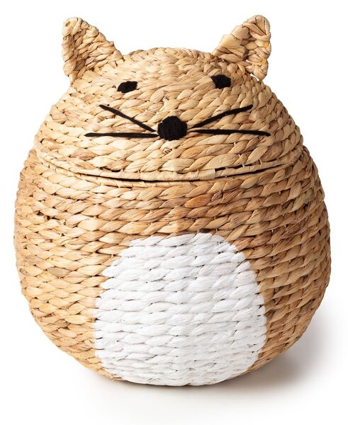 Otroška škatla za shranjevanje iz vodne hijacinte v naravni barvi ø 40x43 cm Cat – Compactor
