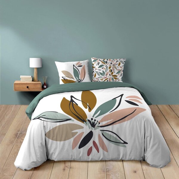 Bela podaljšana bombažna posteljnina za zakonsko posteljo 240x220 cm Octavia – douceur d'intérieur