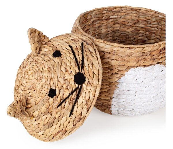 Otroška škatla za shranjevanje iz vodne hijacinte v naravni barvi ø 40x43 cm Cat – Compactor