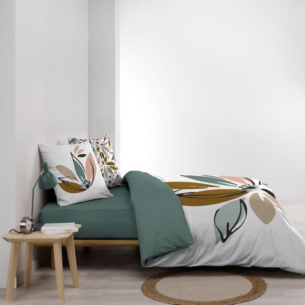 Bela podaljšana bombažna posteljnina za zakonsko posteljo 240x220 cm Octavia – douceur d'intérieur