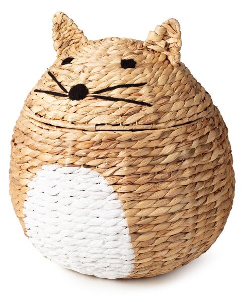 Otroška škatla za shranjevanje iz vodne hijacinte v naravni barvi ø 40x43 cm Cat – Compactor