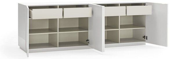 Bela komoda Teulat Doric, širina 200 cm