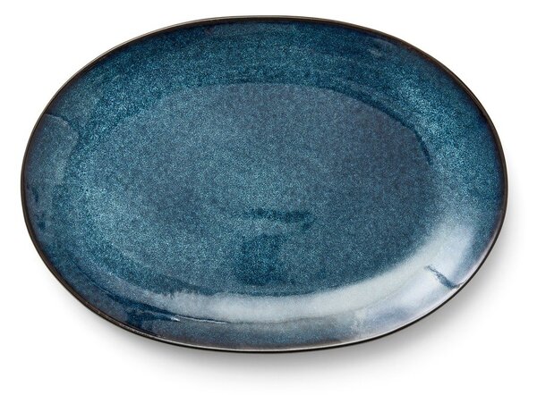 Črno-moder krožnik iz kamenine Gastro Dark Blue/Black – Bitz