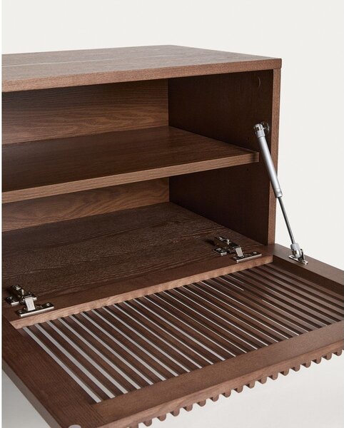 Temno rjava TV omarica v orehovem dekorju 180x49,5x42,5 cm Beyla – Kave Home