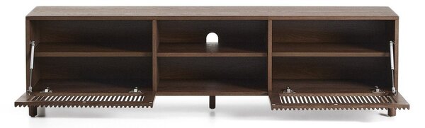 Temno rjava TV omarica v orehovem dekorju 180x49,5x42,5 cm Beyla – Kave Home