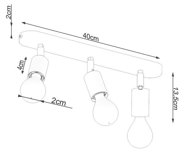 Črna stropna svetilka ø 6 cm Brando – Nice Lamps