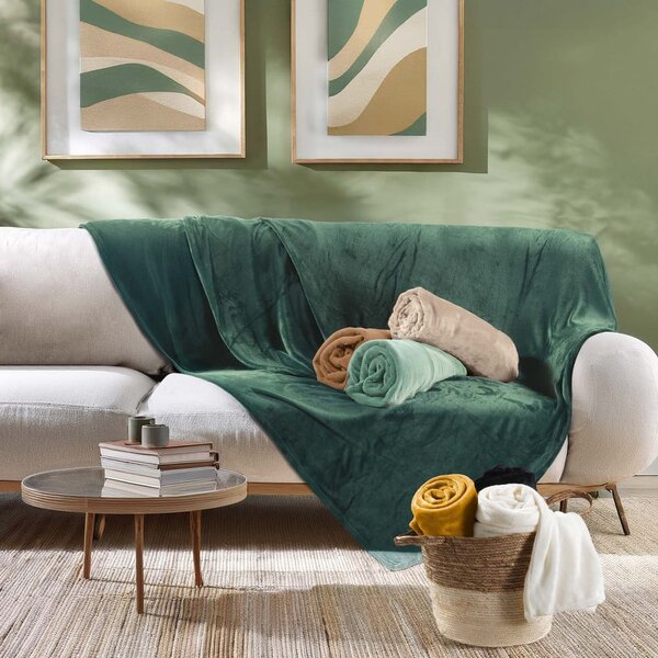 Modra odeja iz mikroflanele 125x150 cm Flanou – douceur d'intérieur
