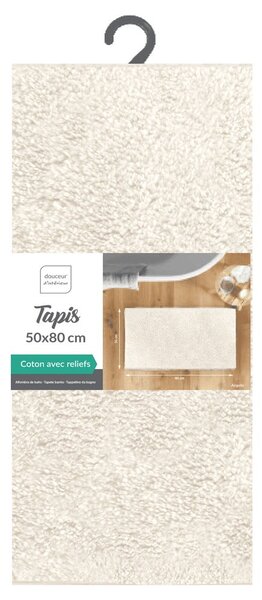 Kremno bela kopalniška preproga 50x80 cm Mael – douceur d'intérieur