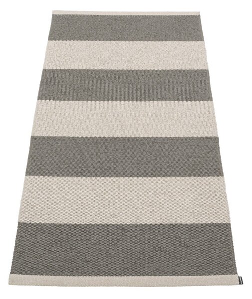 Antracitno siv/kremno bel zunanji in notranji tekač 70x150 cm Bob Charcoal Linen – Pappelina