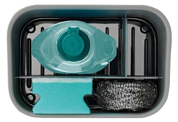 Temno sivo plastično držalo za detergent SinkStore – Joseph Joseph
