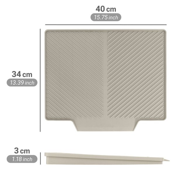 Bež plastična odcejalna podloga 34x40 cm Nelia – Wenko