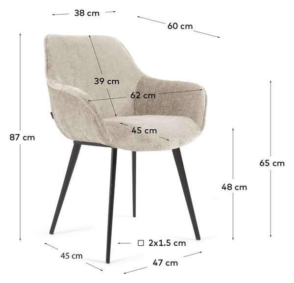 Bež jedilni stoli v kompletu 2 ks Amira – Kave Home