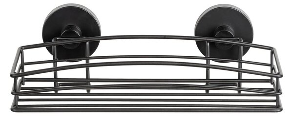 Črna stenska polica za kopalnico Wenko Vacuum-Loc® Pavia, širina 26 cm