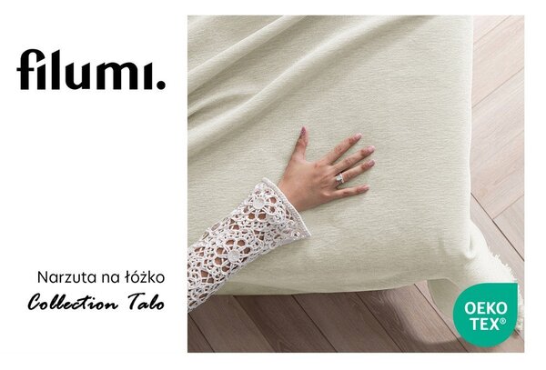 Kremno belo pregrinjalo iz šenilje 220x240 cm Talo – Filumi