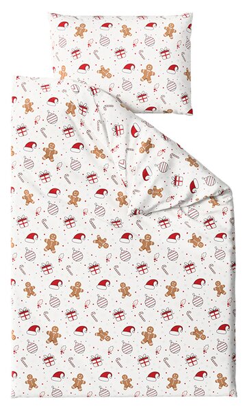Bombažna posteljnina GINGER JOY bela Dimenzije posteljnine: 70 x 90 cm | 140 x 200 cm