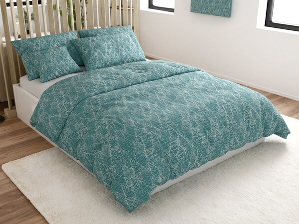 Bombažna posteljnina FROSTLINE modro-zelena Dimenzije posteljnine: 70 x 90 cm | 140 x 200 cm