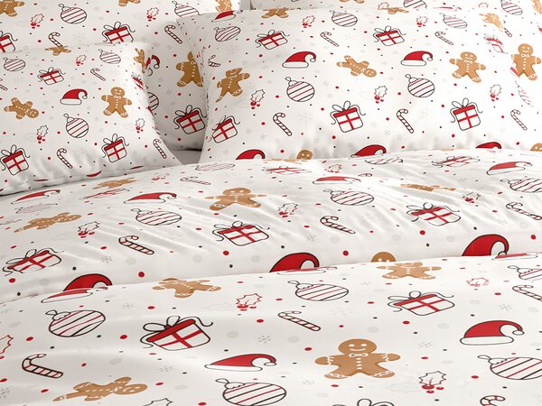 Bombažna posteljnina GINGER JOY bela Dimenzije posteljnine: 70 x 90 cm | 140 x 200 cm
