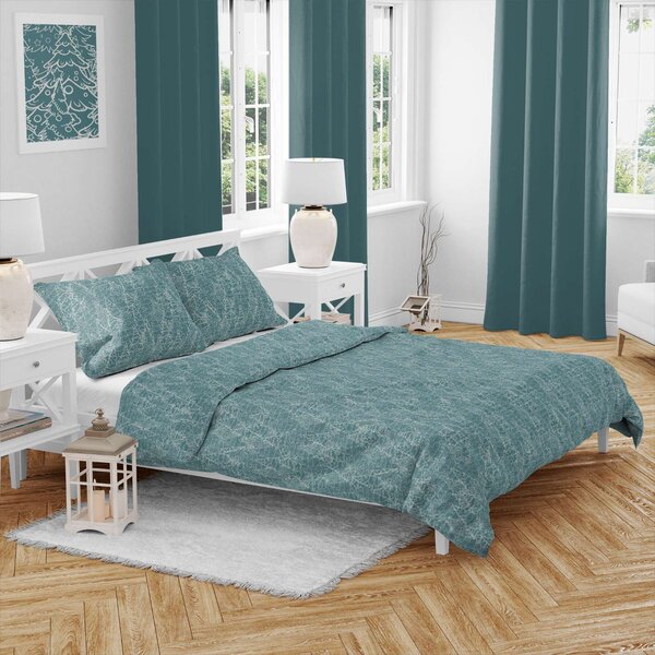 Bombažna posteljnina FROSTLINE modro-zelena Dimenzije posteljnine: 70 x 90 cm | 140 x 200 cm