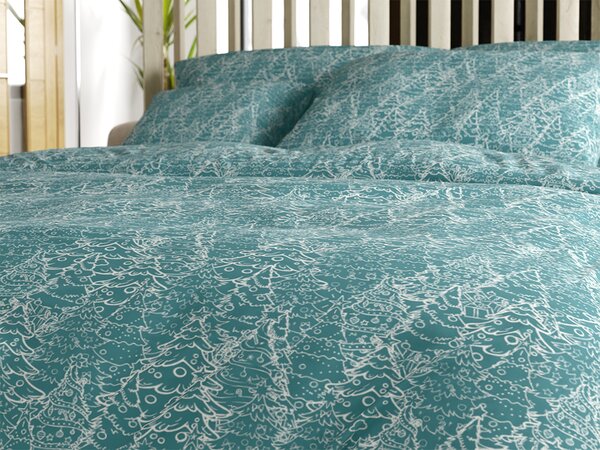 Bombažna posteljnina FROSTLINE modro-zelena Dimenzije posteljnine: 70 x 90 cm | 140 x 200 cm