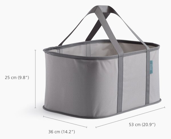Siv tekstilni zložljiv koš za perilo 35 l Duo – Joseph Joseph
