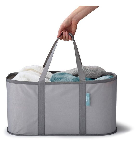 Siv tekstilni zložljiv koš za perilo 35 l Duo – Joseph Joseph