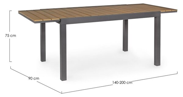 Aluminijasta vrtna miza 90x140 cm Elias – Bizzotto