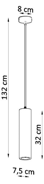 Bela viseča svetilka s keramičnim senčnikom ø 8 cm Santana – Nice Lamps