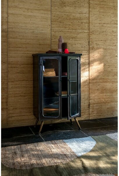 Črna kovinska vitrina 60x100x35 cm Denza – Dutchbone