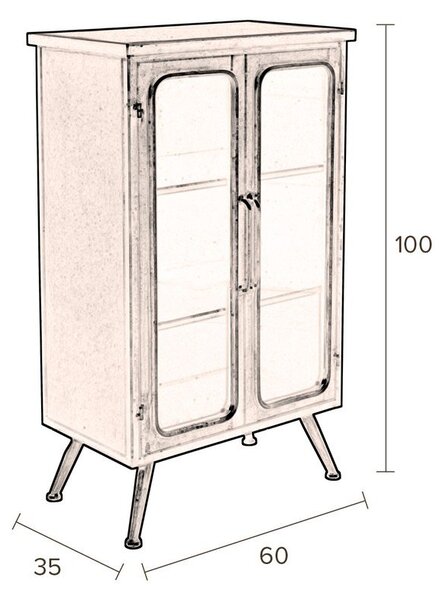 Črna kovinska vitrina 60x100x35 cm Denza – Dutchbone