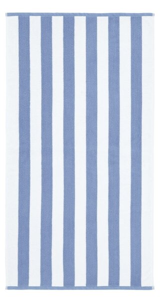 Bela/modra bombažna brisača 90x140 cm Stripe Jacquard – Bianca